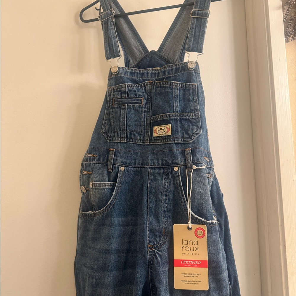 Women's Blue Denim Overalls NWT size XS/S - Picture 4 of 4